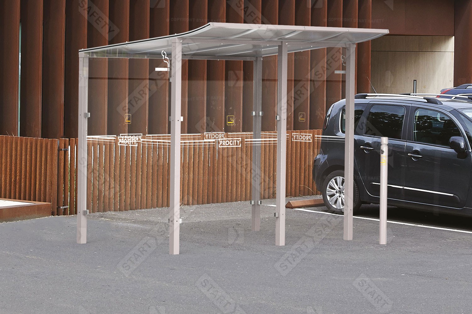 Procity Smoking Shelter Installed In Car Park