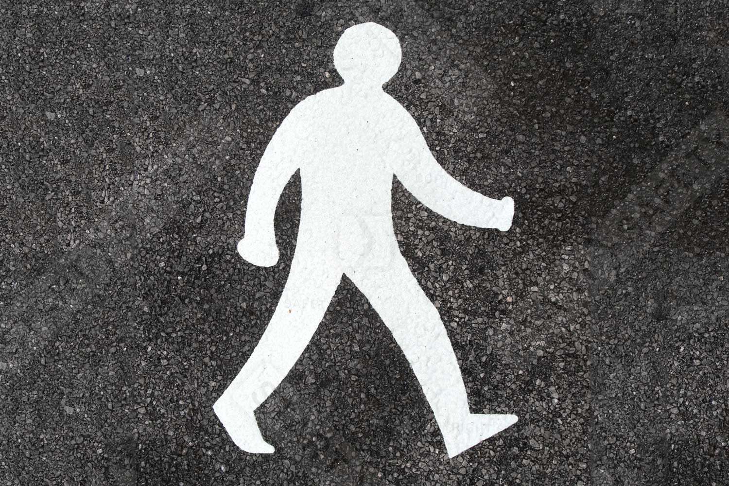 Walking man symbol installed